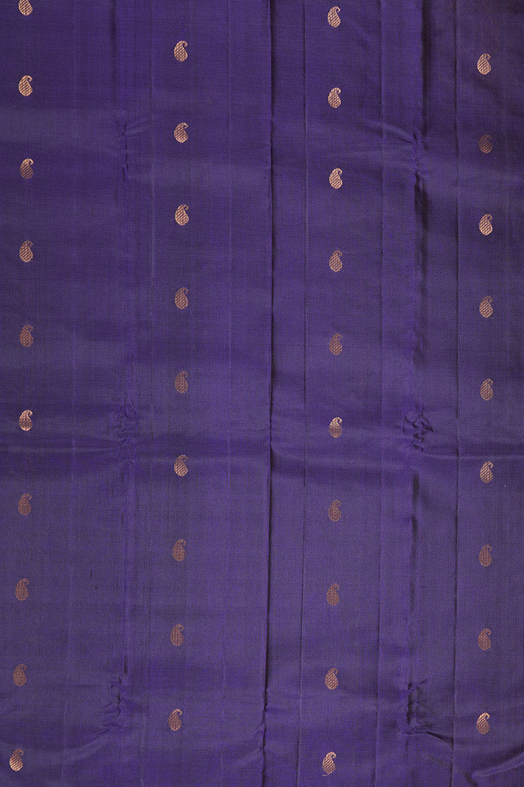 Violet Pure Soft Silk Saree with Temple Border