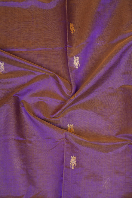 Purple Vintage Silkcotton Saree  with Violet Borders