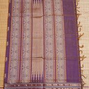 Purple Vintage Silkcotton Saree  with Violet Borders