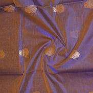 Violet Vintage Silkcotton Saree with Blue Borders