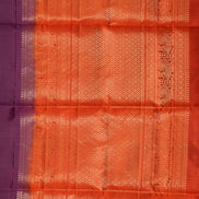 Violet  Pure Soft Silk Saree with Burnt Orange Borders
