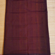 Yellow with Pink Shot Silkcotton Saree with Deep Purple Borders
